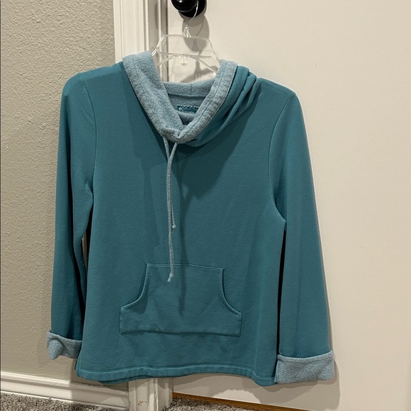 Cozy Teal Women's Hooded Sweater - Picture 1 of 6